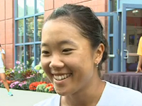 奈良くるみ 大会直前インタビュー 全米オープンテニス 2014